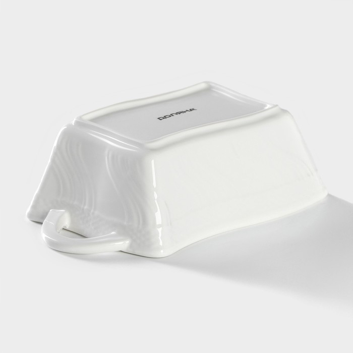 Форма для выпечки из жаропрочной керамики Доляна «Прямоугольник. Менно», 17×9×5,5 см, цвет белый