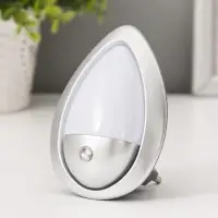 Ночник RISALUX &laquo;Светлячок&raquo; с датчиком освещения, 3 LEDх1 Вт, 10 см, 220 В, серебряный