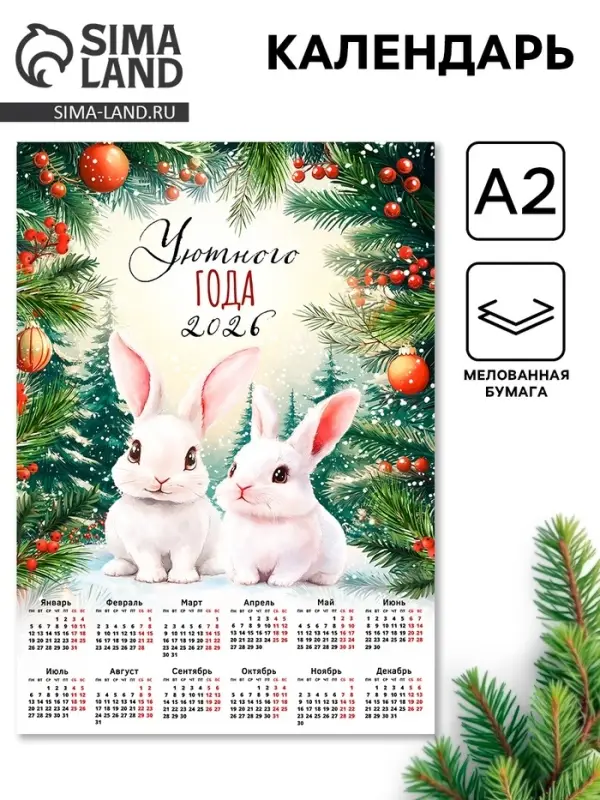 Календарь 2026 «Уютный», А2 Календарь 2026 «Уютный», А2