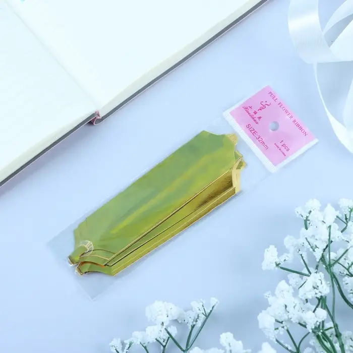 Подарочный бант - шар №3 металлик, цвет золото, для упаковки подарков