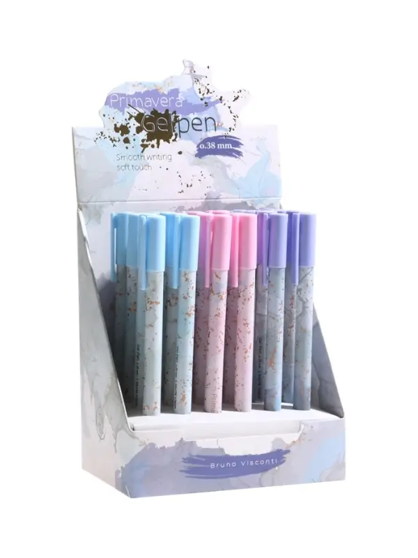 Ручка гелевая BrunoVisconti. Primavera 0.38мм, стерж/син, МИКС