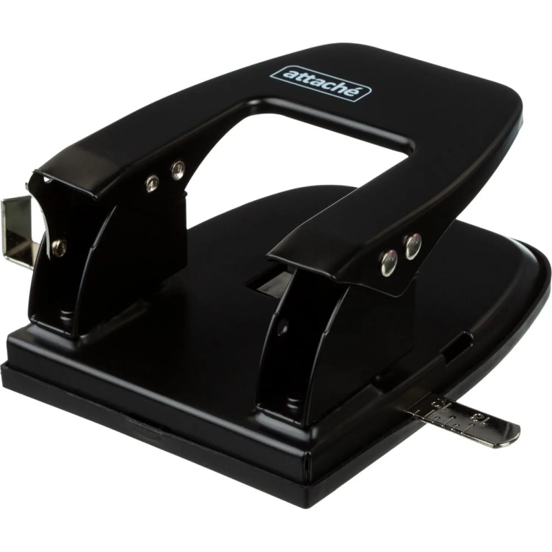 Дырокол Attache до 30 листов, с линейкой, цвет черный