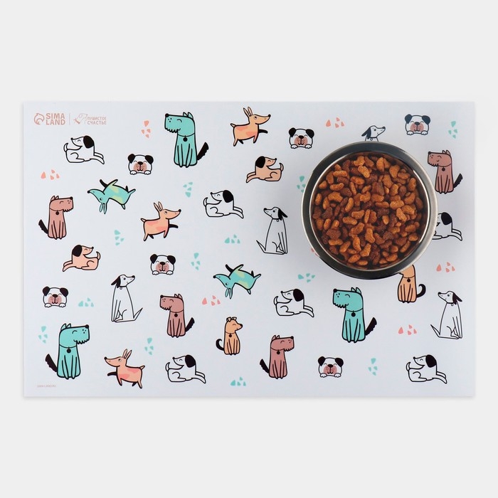Коврик под миску «Собачья радость» , 43х28 см Коврик под миску «Собачья радость» , 43х28 см