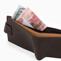 Портмоне мужское на магните, отдел для карт, купюр, коричневый