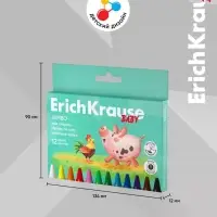 Восковые мелки 12 цв, ErichKrause Baby Jumbo, утолщ, кругл, европодвес