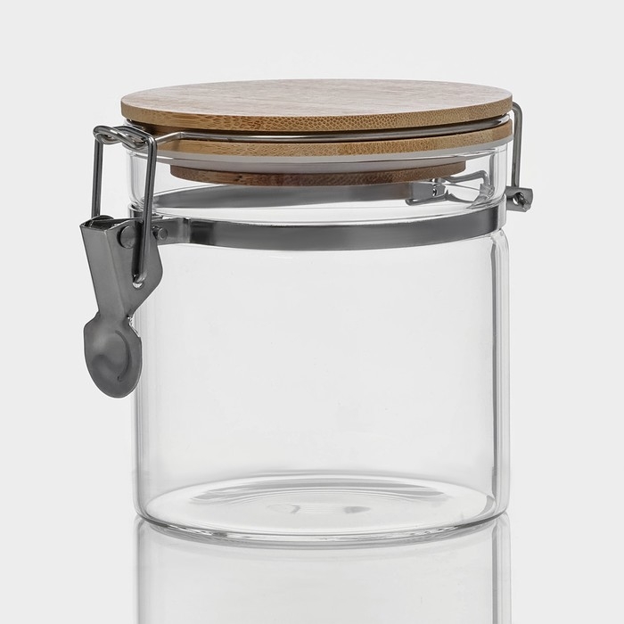 Банка стеклянная для хранения сыпучих продуктов «Эко», 650 мл, 10×11 см, с бугельным замком