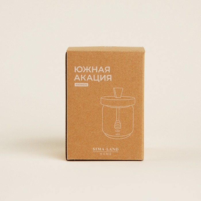 Баночка для меда с крышкой и ложкой из акации SL Home Баночка для меда с крышкой и ложкой из акации SL Home "Южная акация" 450 мл, 9х13,5 см