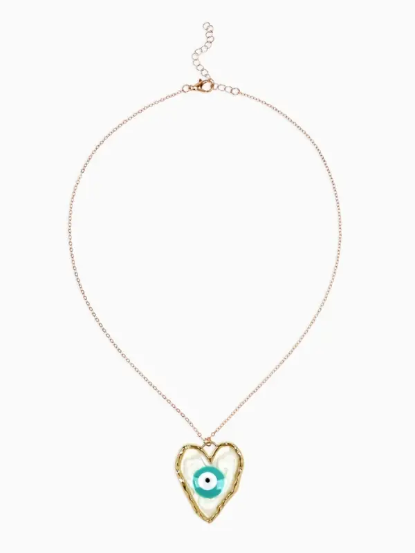 Кулон на цепочке &laquo;Прелесть&raquo;, сердце, оберег, голубой в золоте, 40 см