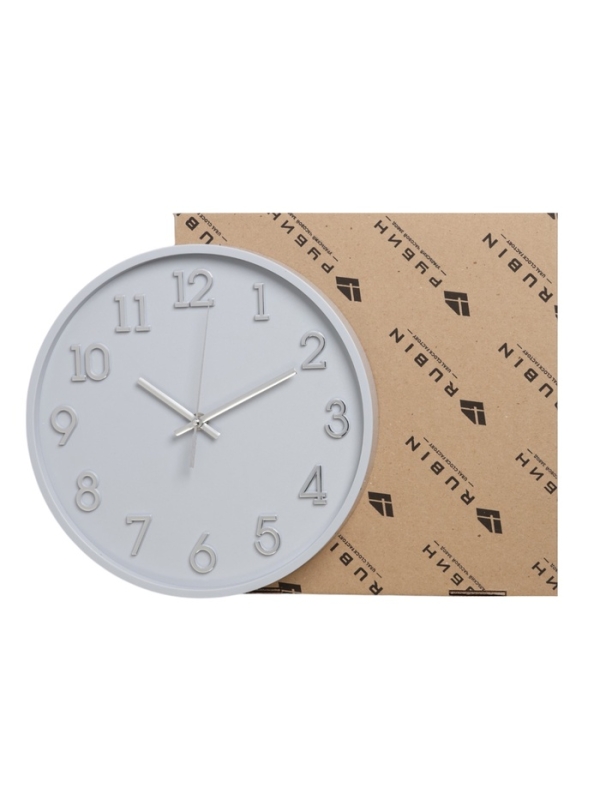 Часы настенные, интерьерные "Классика", d-28 см, открытая стрелка, серые