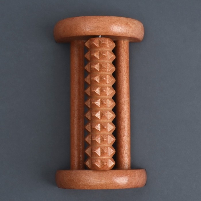 Массажёр для ног «Барабан», 1 ролик с шипами, деревянный, 14,5 × 8,2 × 5 см Массажёр для ног «Барабан», 1 ролик с шипами, деревянный, 14,5 × 8,2 × 5 см