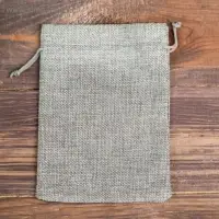 Мешочек подарочный из холщи, серый, 13×18 см