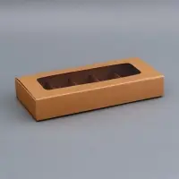 Коробка для 10 конфет, крафт, 9.8×22×3.5 см