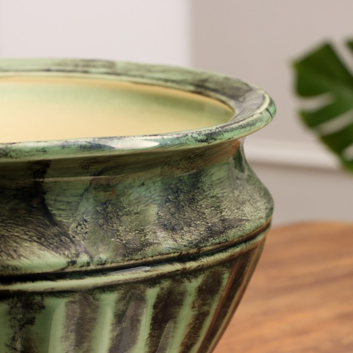 Набор горшков 2 шт. Набор горшков 2 шт. "Волна" зеленый 7,6 л/2,2 л