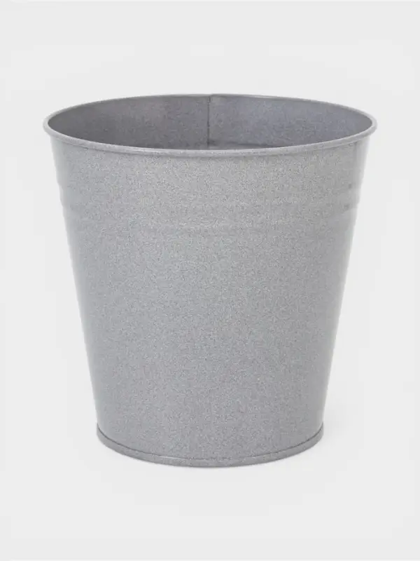 Вазон без ручек, 5 л, h=20.5 см, нержавеющая сталь, графитовый