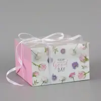 Коробка для капкейков, кондитерская упаковка, 4 ячейки &laquo;Today is a good day&raquo;, 16&times;16&times;10 см
