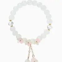 Браслет &laquo;Цветы Незабудки&raquo;, d=6 см, шар №8, белый, розовый