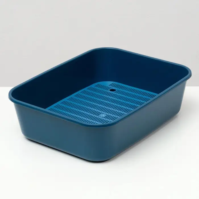 Туалет для кошек &laquo;Сима&raquo; FIX, 29&times;38&times;10.5 см, с сеткой, пластик, синий