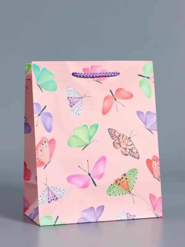 Пакет подарочный "Крылья счастья" ламинированный 18 х 22,3 х 10 см