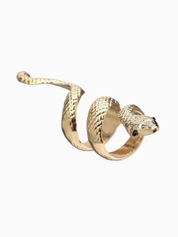 Кольцо &laquo;Змея&raquo;, ребристая, цвет золото, безразмерное