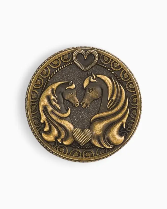 Монета новогодняя сувенирная «Любви и счастья», латунь, диам 2.5см