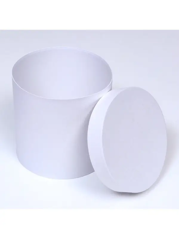 Коробка подарочная круглая, шляпная, белая, 23&times;23 см