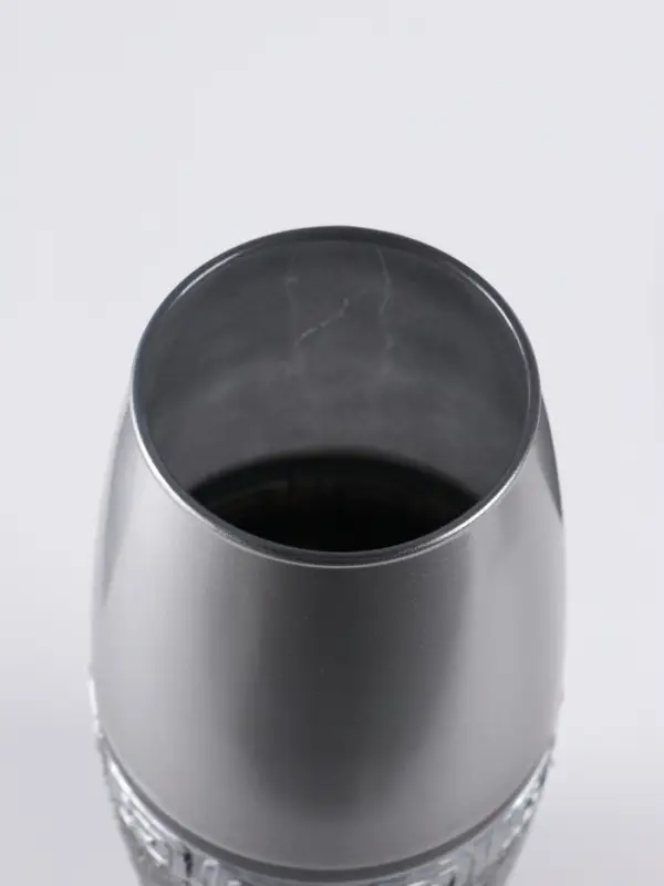 Ваза «Абстракция», полоса, овал, h=26 см, стекло, серо-чёрная Ваза «Абстракция», полоса, овал, h=26 см, стекло, серо-чёрная