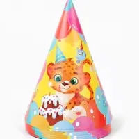 Набор колпаков праздничных «С Днём рождения, весёлые зверята», 6 шт Набор колпаков праздничных «С Днём рождения, весёлые зверята», 6 шт
