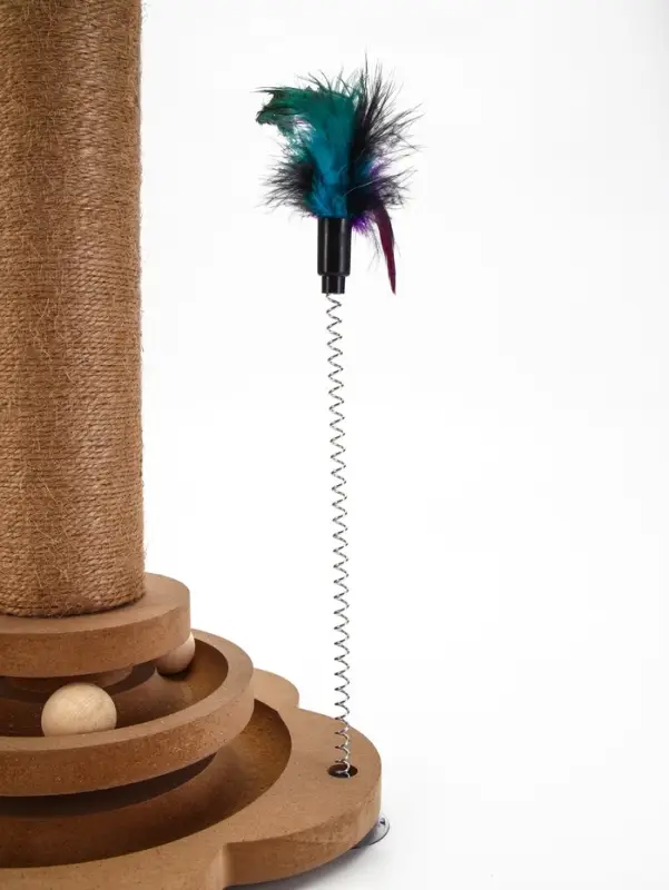 Когтеточка столбик с игрушкой "Шасси-2", 23 см х 23 см х 46 см