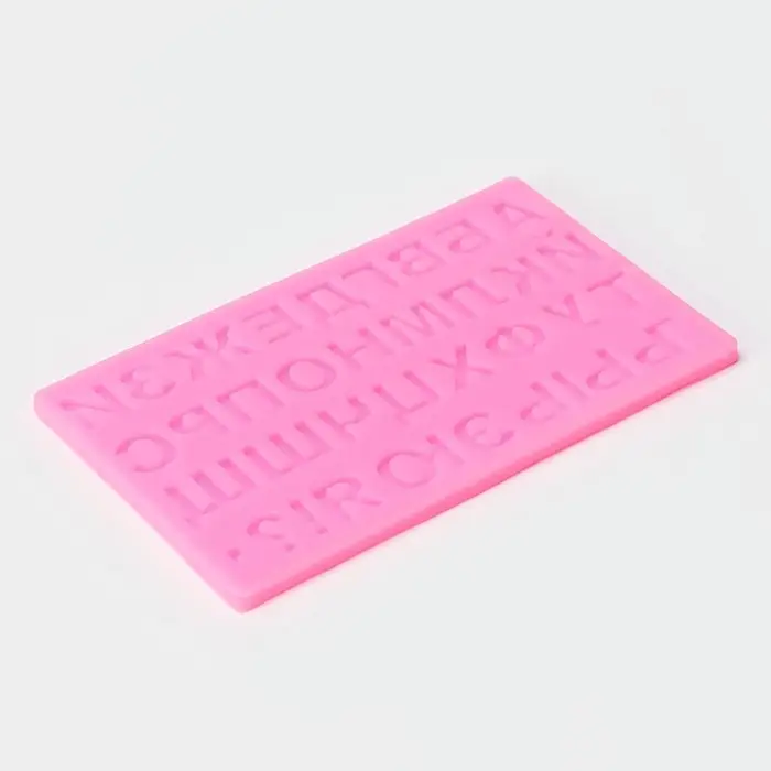 Молд для заливки &laquo;Алфавит Русский&raquo;, силикон, 35 ячеек, 18.4&times;10.7&times;0.6 см, розовый