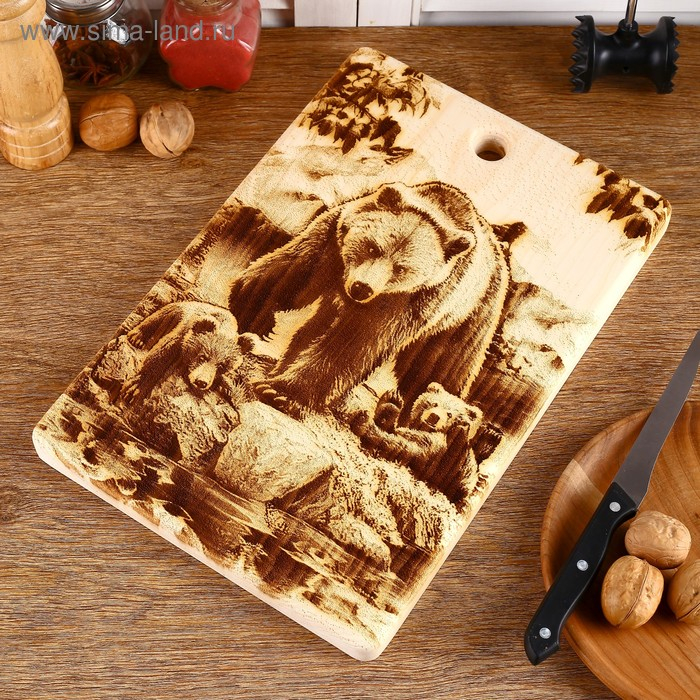 Доска из массива кедра «Медведь», большая, прямоугольная, 23 × 35 см Доска из массива кедра «Медведь», большая, прямоугольная, 23 × 35 см