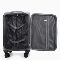 Чемодан на колёсах TEXTURA, кодовый замок, текстильный, с увеличением, 36&times;25&times;58 см, 20", серый