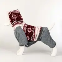 Комбинезон "Лапландия", с подкладом, размер S (ДС 25, ОГ 35, ОШ 25см), серый/бордо Комбинезон "Лапландия", с подкладом, размер S (ДС 25, ОГ 35, ОШ 25см), серый/бордо