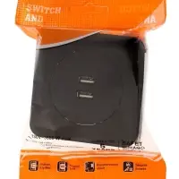 Розетка с 2 USB-A разъёмами, 2.1 А, 5 В, серия Circular, скрытый монтаж, чёрная