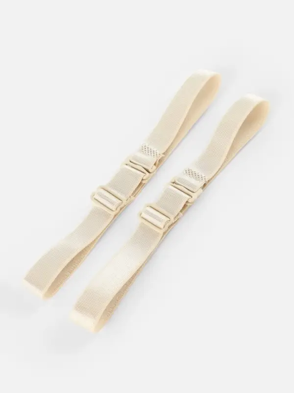 Лямки для бюстгальтера, текстильные, 1.5 см, 37 см, пара, бежевые Лямки для бюстгальтера, текстильные, 1.5 см, 37 см, пара, бежевые