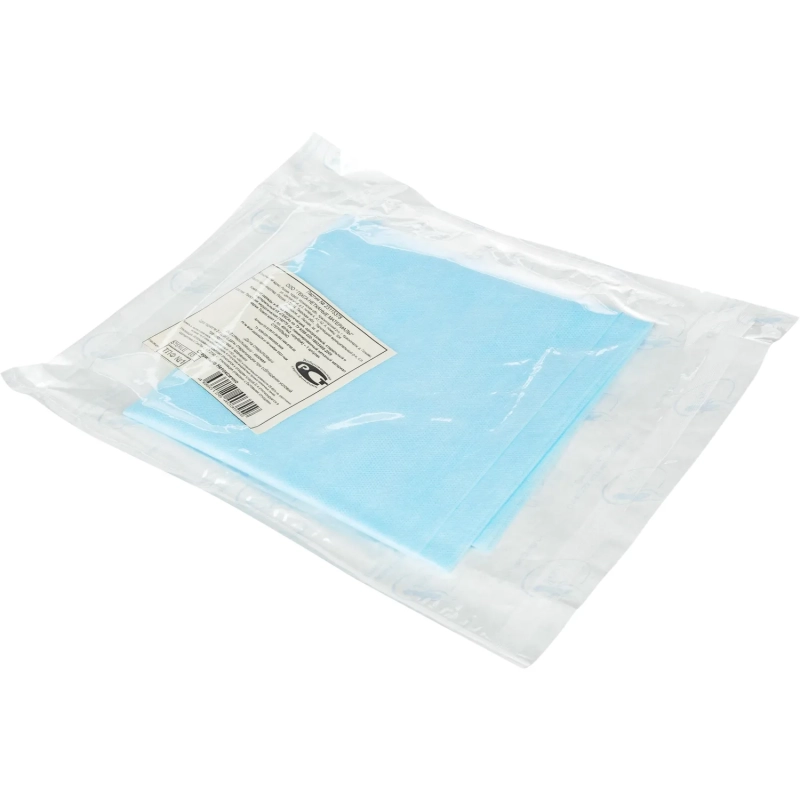 Простыня стерильная 140X70 пл. 40 ламинированная, голубая  Гекса