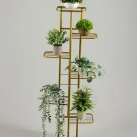 Подставка для цветов Greengo, 7 полок, 43&times;22&times;126 см, напольная, металл, цвет золотой