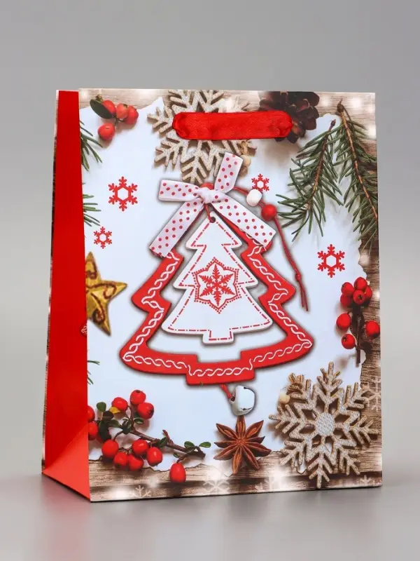 Пакет подарочный ламинированный Пакет подарочный ламинированный "Рождество" 18 х 23 х 10 см