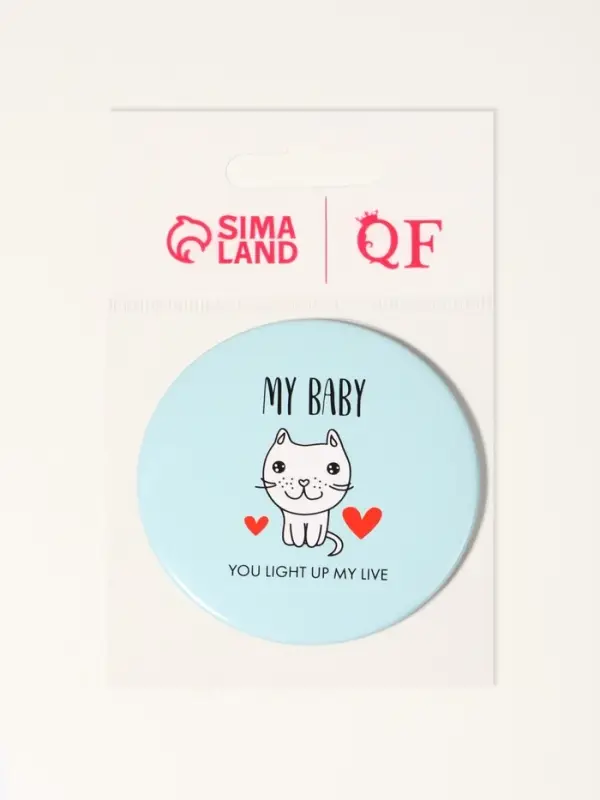 Зеркало карманное «Кошки», d=7 см, МИКС