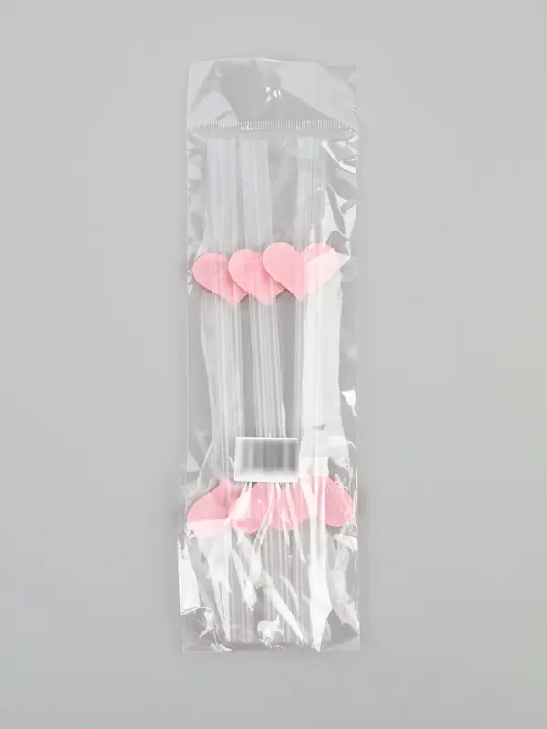 Трубочки для коктейля «Сердечки», розовые (набор 6 шт) Трубочки для коктейля «Сердечки», розовые (набор 6 шт)