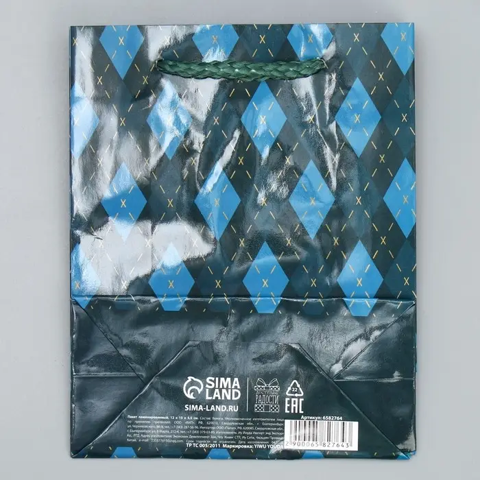 Пакет подарочный ламинированный, упаковка, «Клетка», S 12 х 15 х 5.5 см Пакет подарочный ламинированный, упаковка, «Клетка», S 12 х 15 х 5.5 см