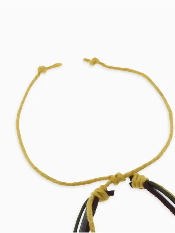 Браслет кожаный &laquo;Цветок с бусинами&raquo;, d=5 см, 3 нити, разноцветный