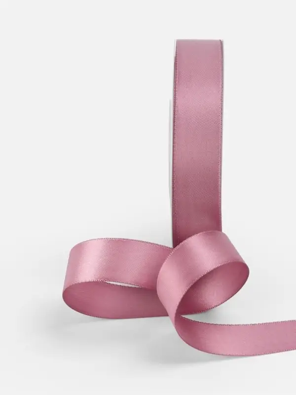 Лента атласная TEIRA, двухсторонняя, 20 мм, 25&plusmn;1 м, розовая №165