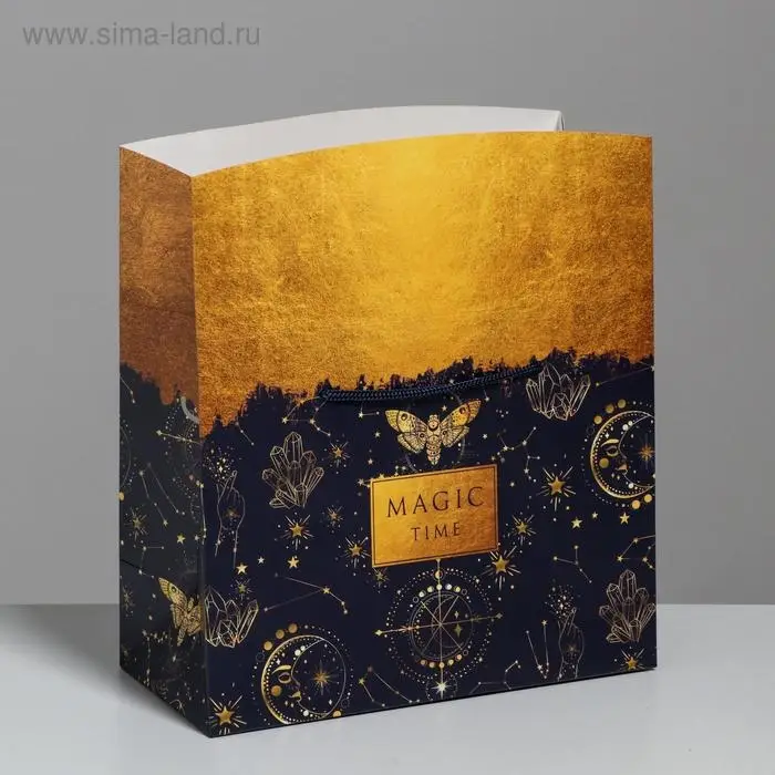 Пакет—коробка, подарочная упаковка, «Magic time», 23 х 18 х 11 см Пакет—коробка, подарочная упаковка, «Magic time», 23 х 18 х 11 см