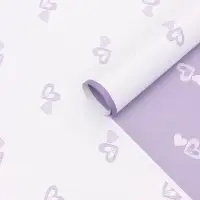 Пленка для цветов, "Двойные сердца", нежная сирень, 57х57 см