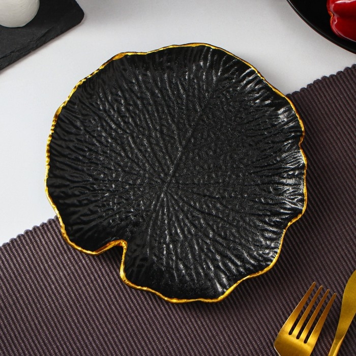 Блюдо для фруктов Доляна «Кувшинка», 20×19 см, цвет чёрный Блюдо для фруктов Доляна «Кувшинка», 20×19 см, цвет чёрный