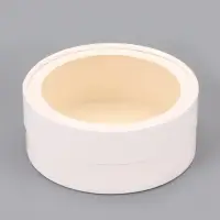 Набор круглых подарочных коробок с окном, завальцованные, белые, набор 8 шт., 15×6 см