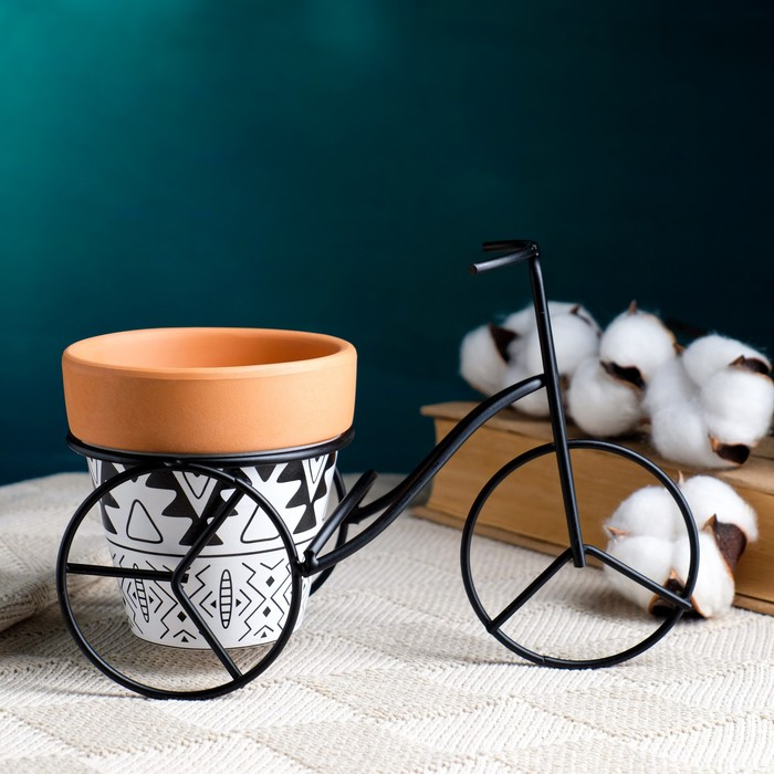 Кашпо Кашпо "Велосипед" 9*9см на мет подставке