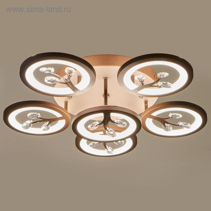 Люстра с ПДУ 661315/6 LED 120Вт 3 режима 3000-6000К кофе 59x59x13,5 см