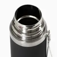 Термос гильза Мастер К, 500 мл, 24&times;7 см, с кружкой, с помпой, сохраняет тепло 10 ч, нержавеющая сталь, чёрный