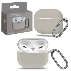 Чехол для AirPods Pro 2 с карабином №1 Stone